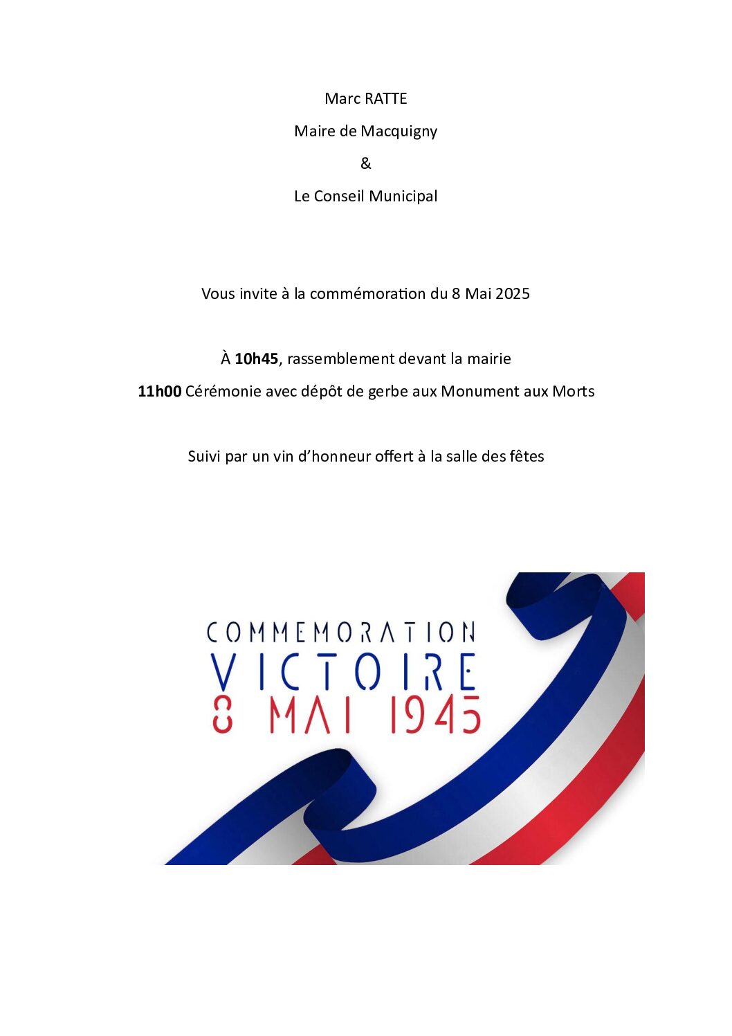 Commémoration du 8 mai 2025