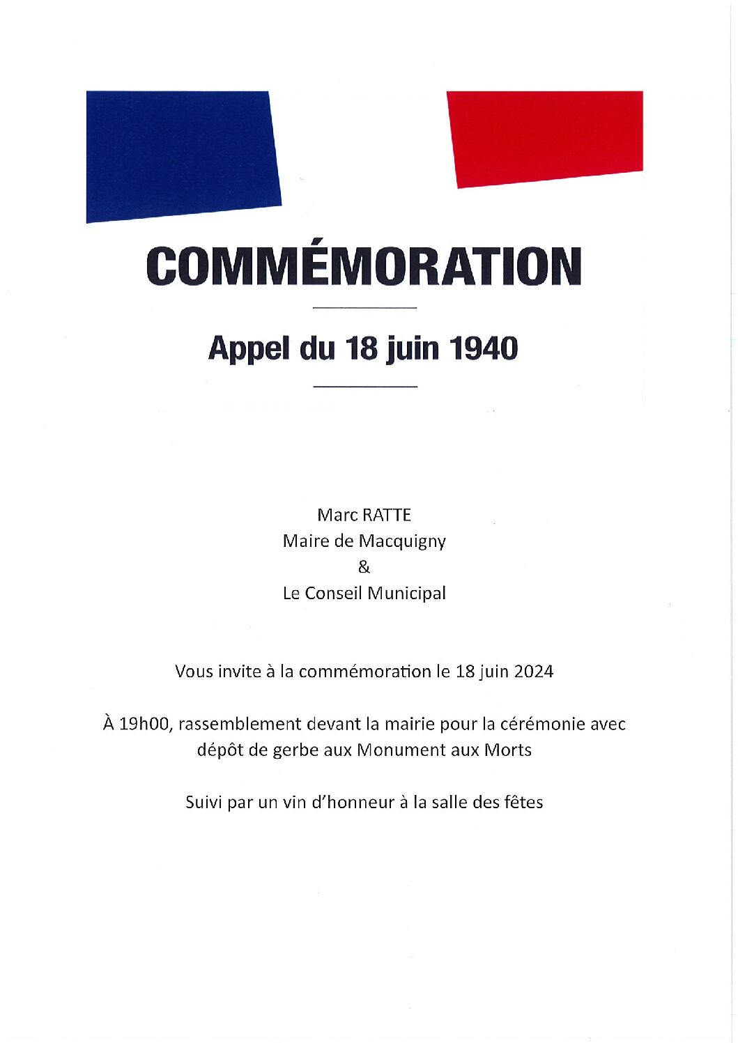 Commémoration de l'Appel du 18 juin